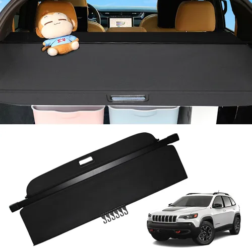 Vista 11 de Sze Cubierta de carga para Jeep Grand Cherokee 2022 2023 2024 2025 2026 (2 filas; WL) 4XE retráctil para maletero, cubierta de seguridad negra