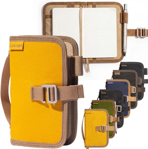 Vista 16 de LOCHBY® Carpeta Field A5 Cubierta de carpeta de 6 anillas Lona encerada resistente al agua Diseño plano Sistema A5 apto para recargar
