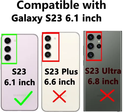 Vista 2 de Funda para Galaxy S23 de 6.1 pulgadas, con protectores de pantalla y funda para cámara, [grado militar] de 16 pies. Funda a prueba de caídas