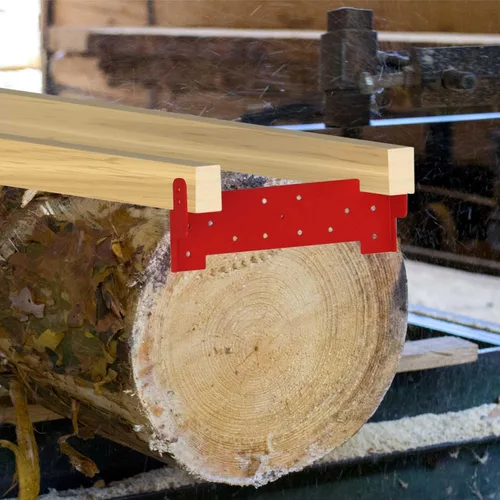 Vista 2 de Zozen Soportes Metálicos de Carril Guía para Aserradero de Motosierra, Paquete de 2 Soportes con Nivel y Tornillos, Utilizados para Madera de 2x4