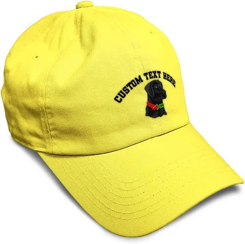 Vista 48 de Gorra de béisbol suave negra con cabeza de laboratorio bordada para perros, sarga de laboratorio negra, de algodón, con mosca de dragón, sombreros