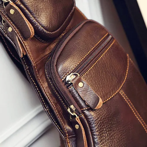 Vista 8 de KPYWZER Mochila de cuero para hombre