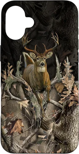 Vista 23 de Funda para iPhone 17 con diseño de camuflaje de caza de ciervos y cráneos