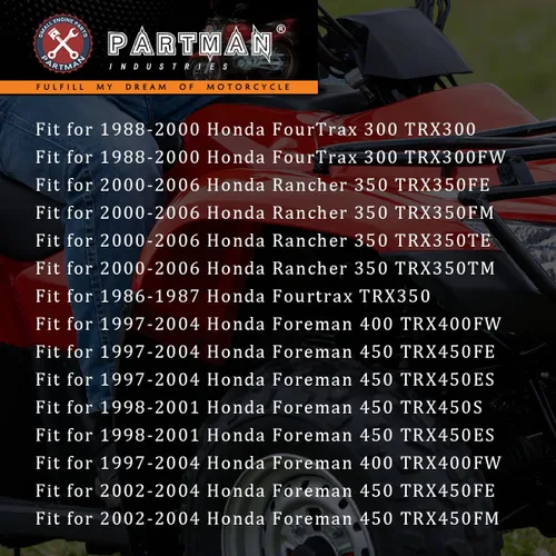 Vista 7 de Partman Carburador TRX350 apto para Honda Rancher 350 TRX350ES TRX350FE TRX350FMTE TRX350TM 2000-2006 Carb con válvula de gasolina válvula Petcock