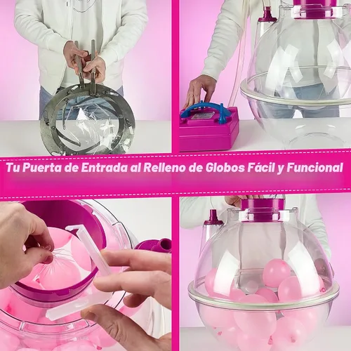 Vista 2 de Máquina de Relleno de Globos BLOONSY Kit de Máquina de Relleno de Globos con Bomba de Aire Eléctrica y Herramienta Expansora