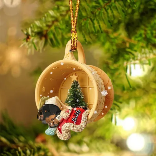 Vista 20 de Adornos de acrílico de encargo de la Navidad del nombre del perro, forma 2D personalizada para los amantes del perro Bulldog