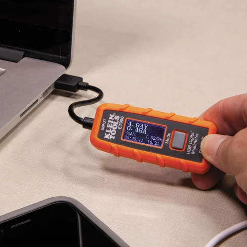 Vista 10 de Klein Tools ET900 Medidor de potencia USB, medidor digital USB-A para voltaje, corriente, capacidad, energía, resistencia