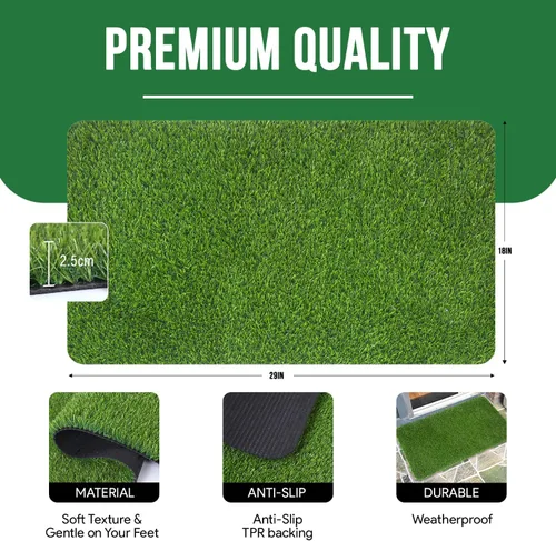 Vista 3 de MAYSHINE Césped artificial para perros, césped artificial para interiores y exteriores, tapete para perros con cuchillas suaves, césped artificial