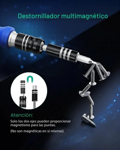 Vista 4 de Set de destornilladores de precisión, 60 en 1 kit de conductor magnéticos con 54 Bits, Professional Electronics – Kit de herramientas de reparación