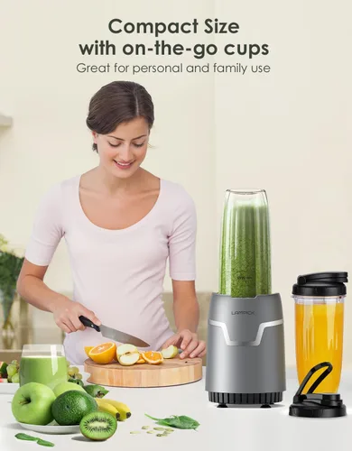 Vista 9 de Batidora de Smoothies, Licuadora Personal de 1100W para Batidos y Smoothies, Combo de Licuadoras y Molinillo para Cocina con 2 * 22 Oz Vasos Para