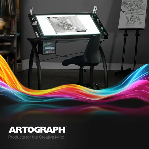 Vista 6 de Artograph Futura - Mesa de luz para artistas, dibujo con luz regulable y parte superior ajustable
