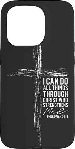 Vista 22 de iPhone 12 mini versículo religioso cruz teléfono casos hombres papá Filipenses 4:13 caso