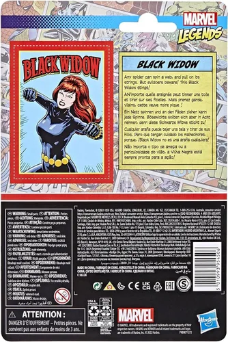 Vista 3 de Marvel Legends Series 3.75 pulgadas Retro 375 Collection Black Widow figura de acción de juguete, 1 accesorio