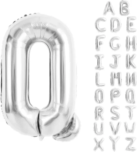 Vista 96 de Globos de letras azules de 40 pulgadas, globo grande del alfabeto de aluminio de Mylar para decoración de cumpleaños, boda, aniversario, graduación