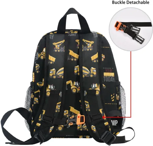 Vista 5 de Mochilas para niños, Excavadora Tractor Coche, Mochilas Daypack