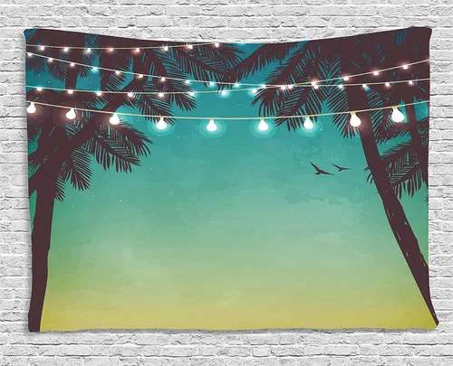 Vista 75 de Ambesonne Tapiz hippie, abrazo de hongos de ensueño y árbol de la vida místico y mandal verde, decoración de tela para colgar en la pared