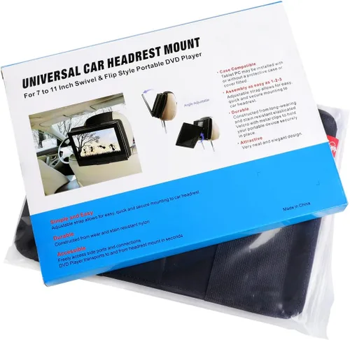 Vista 6 de Qenker - Soporte para reposacabezas para reproductor de DVD, portátil, para montaje en reposacabezas del asiento trasero del coche, para reproductor