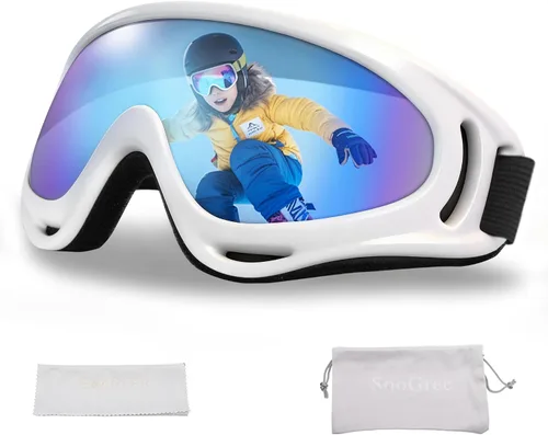 Vista 8 de SooGree Gafas de esquí para Hombres Mujeres Niños Jóvenes Niños o Niñas Gafas de nieve para snowboard Gafas de esquí resistentes al viento y al