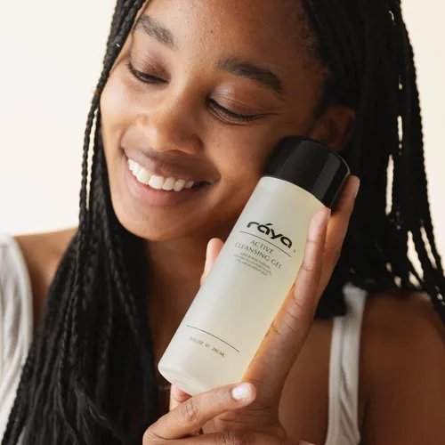 Vista 3 de Raya Gel limpiador facial activo (G-107), limpiador de control de aceite con AHA y BHA, gel de poros profundos para pieles grasas y resquebrajadas