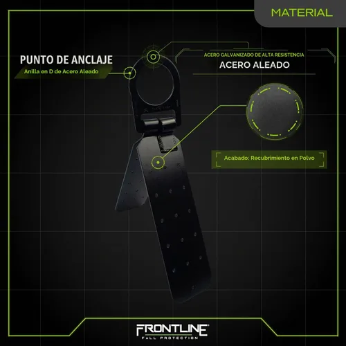 Vista 4 de Frontline RO01 - Anclaje de techo reutilizable con bisagras, anillo en D resistente, cumple con OSHA y ANSI, acero de aleación de alta resistencia