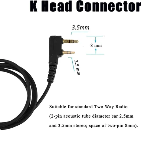 Vista 4 de SAMCOM - Auricular transparente para walkie talkie con tubo de aire transparente Manos Libres Cómoda Vigilancia Oído Pieza Con Micrófono Micrófono