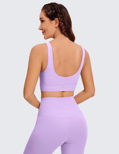 Vista 2 de CRZ YOGA Butterluxe - Brasier deportivo con espalda en U para mujer, cuello redondo, acolchado, de bajo impacto, para yoga, entrenamiento