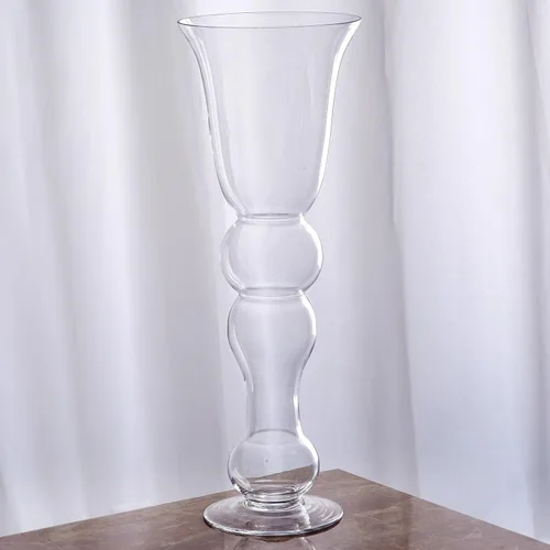 Vista 9 de Efavormart 4 Pack Jarrón de vidrio en forma de trompeta curva Pilsner de 20 pulgadas