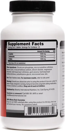 Vista 2 de Beverly International Masa muscular, BCAA de forma libre, 150 tabletas