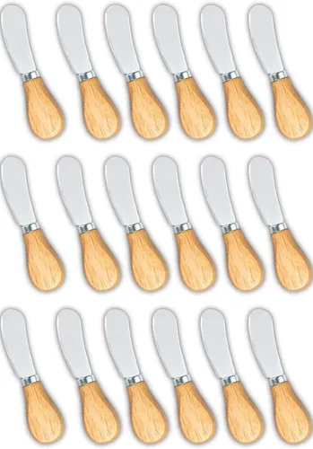 Vista 9 de Pequeños cuchillos esparcidores de queso, mango de madera, 5 pulgadas, cuchillos de cóctel de acero inoxidable para condimentos, queso, mantequilla