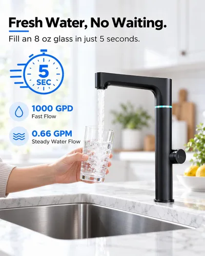 Vista 5 de ANGEL X4 Tankless Reverse Osmosis System, 1000 GPD Under Sink RO Filter