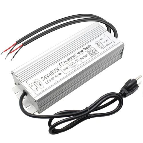 Vista 9 de inShareplus fuente de poder LED, 24V 40W IP67 impermeable para exteriores, transformador de bajo voltaje de CA 90-140V a CC 24V 1.7A, adaptador