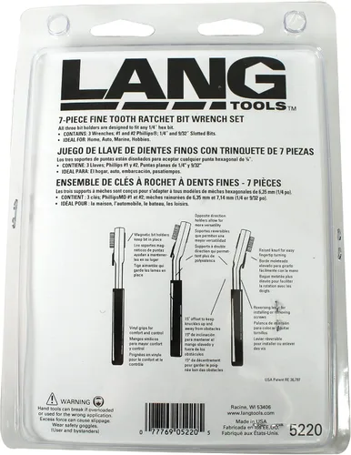 Vista 7 de Lang Tools 5220 - Juego de llaves de punta de dientes finos de 7 piezas, color negro