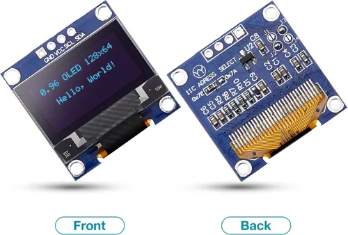 Vista 2 de Frienda Módulo de pantalla OLED I2C Controlador de pantalla OLED IIC I2C Tabellone Seriale con pantalla Auto-Luminoso Compatible con Azul