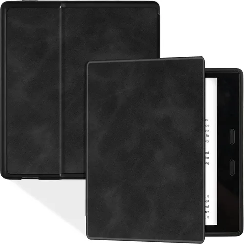 Vista 8 de Funda para Kindle Oasis de 7" de 10ª/9ª generación, color verde pino Cubierta de cuero PU, con apagado automático/activación, carcasa trasera