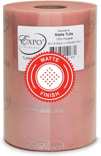 Vista 26 de Expo International Tul mate decorativo, rollo/carrete de 6 x 100 yardas, tela de tul de poliéster ligera para tutús, disfraces y decoraciones