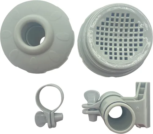 Vista 3 de Boquilla de chorro de agua de entrada de 1.25 pulgadas y soporte de manguera de filtro de salida, abrazadera de tubo, filtro de piscina, repuesto