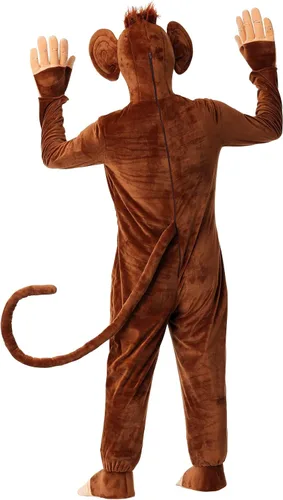 Vista 5 de Body unisex de mono para adultos, divertido disfraz de animal de la selva, traje de mono marrón para hombres y mujeres