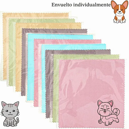 Vista 4 de WILLBOND Paño de limpieza de microfibra con diseño de perro, paño de microfibra suave multicolor para lentes, lentes de cámara, pantallas