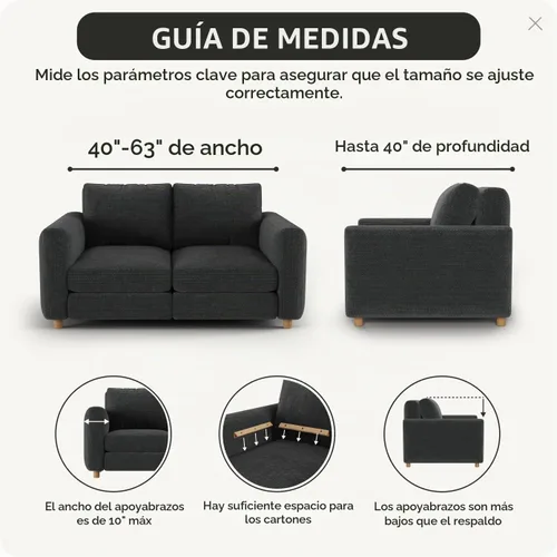 Vista 5 de PAULATO BY GA.I.CO. Funda elástica para sillón – Funda de sofá – Funda de sofá biplaza – Protector lavable de ajuste de forma de 1 pieza para Beige
