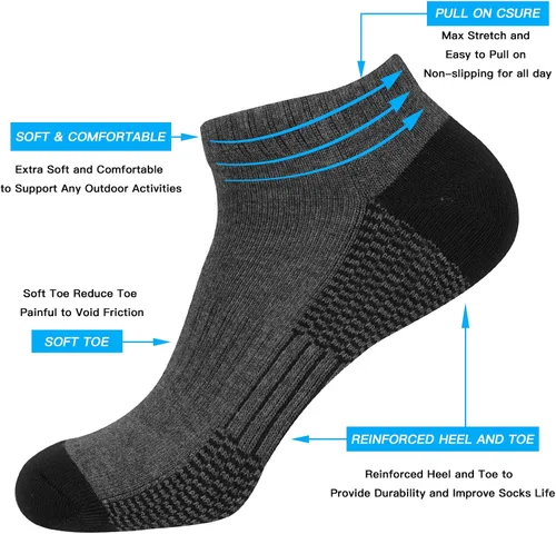 Vista 2 de COOVAN Paquete de 10 calcetines de corte bajo al tobillo para hombre calcetines casuales