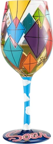 Vista 3 de Enesco Designs by Lolita Time to Soar Soar - Vaso de vino soplado, 15 onzas, multicolor