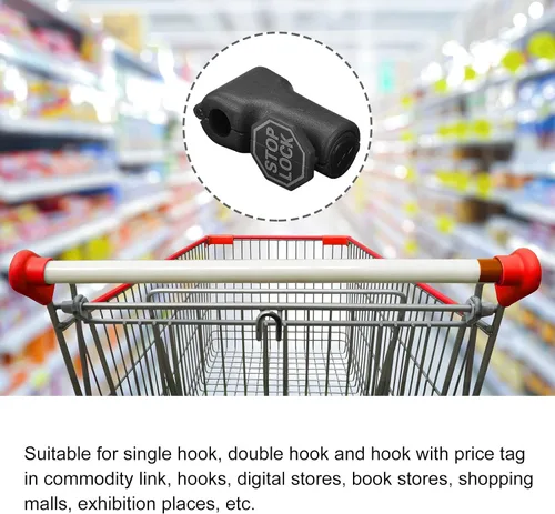 Vista 5 de MECCANIXITY Cerradura antirrobo para teléfono móvil de supermercado, cerradura magnética especial de 0.236 in, gancho de clavija, negro