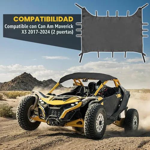 Vista 7 de MFC Cubierta de lona suave compatible con UTV Can-Am Maverick X3 2017-2024 2 puertas techo suave parasol