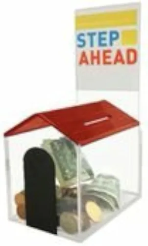 Vista 5 de Caja de ahorro para monedas de caridad con forma de refugio para perros, con cierre de cámara y 2 llaves (negro)