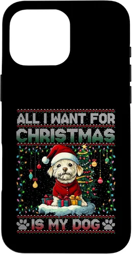 Vista 19 de Maltese Christmas Tree Lights Decorations Dog Lover Xmas Case for iPhone 17