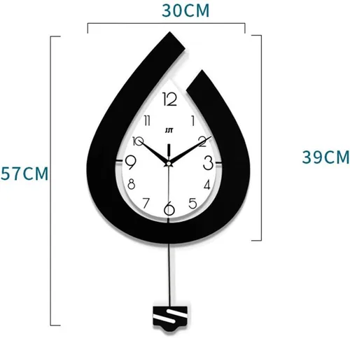 Vista 6 de Reloj de pared de péndulo decorativo de madera grande, de cuarzo elegante con péndulo reloj de pared silencioso, grandes relojes de moda