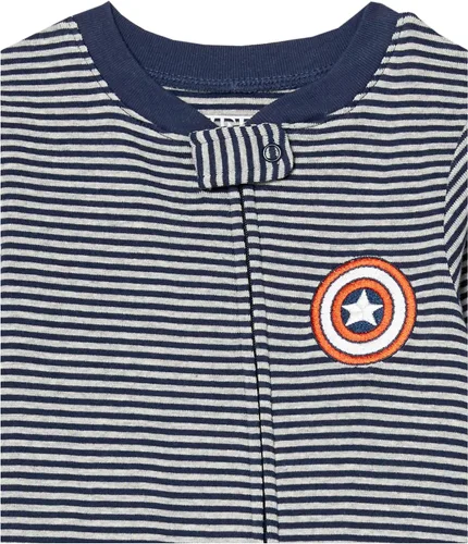 Vista 3 de Tienda Essentials Disney Marvel Star Wars - Pijama unisex de algodón con pies para bebés y niños pequeños, paquete múltiple