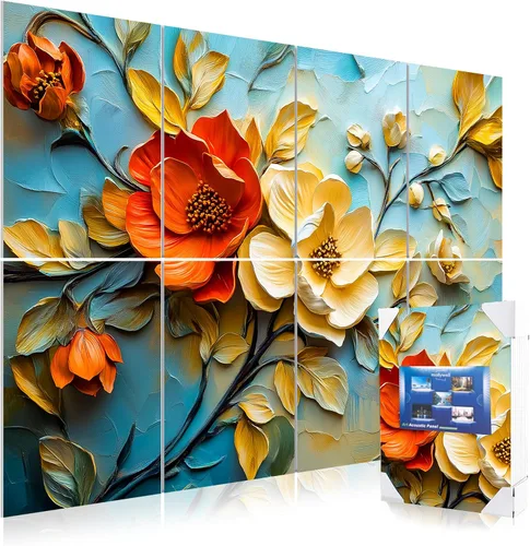 Vista 16 de Paneles acústicos artísticos de 48 x 32 x 0.4 pulgadas, paraguas, gato y mar, absorción de sonido, decoración de pared autoadhesiva a prueba