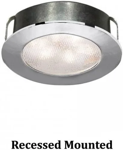 Vista 6 de WAC Lighting HR-LED87-27-BN Luz LED de botón redonda blanca suave de 3000K, níquel cepillado