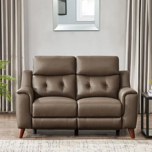 Vista 2 de Hydeline Torino Zero Gravity Power reclinable y reposacabezas de cuero de grano superior con puertos USB integrados, trufa, espuma viscoelástica